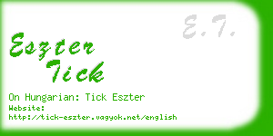 eszter tick business card